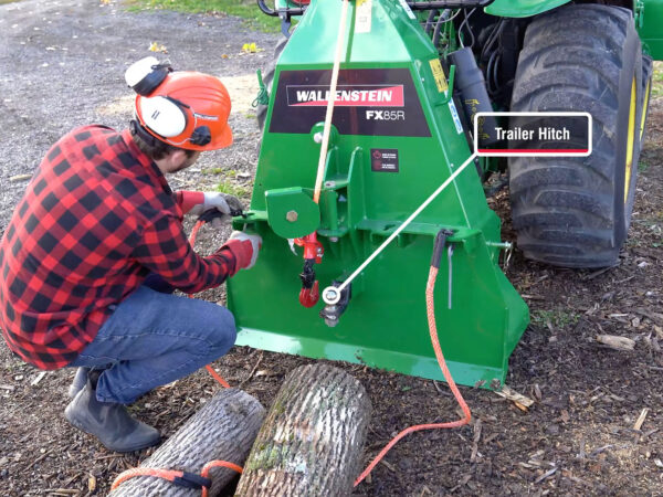 Trailer Hitch Receiver on Skidding Winch